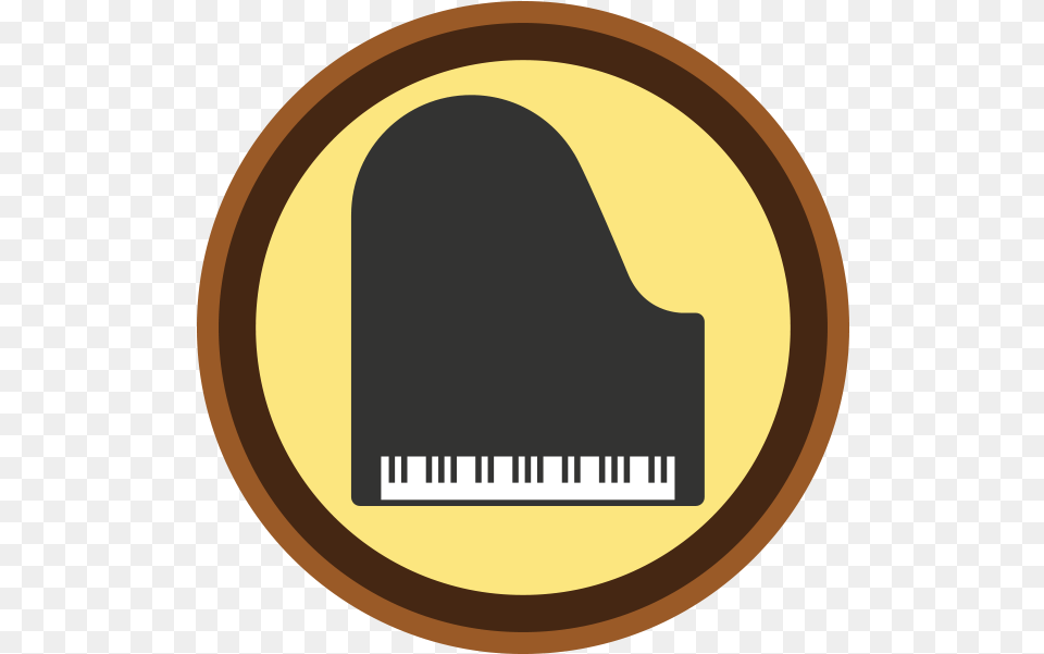 Brooklyn Dodgers Logo Circle Cartoon Jingfm Girl Scouts Piano Badge, Grand Piano, Keyboard, Musical Instrument, Disk Free Png