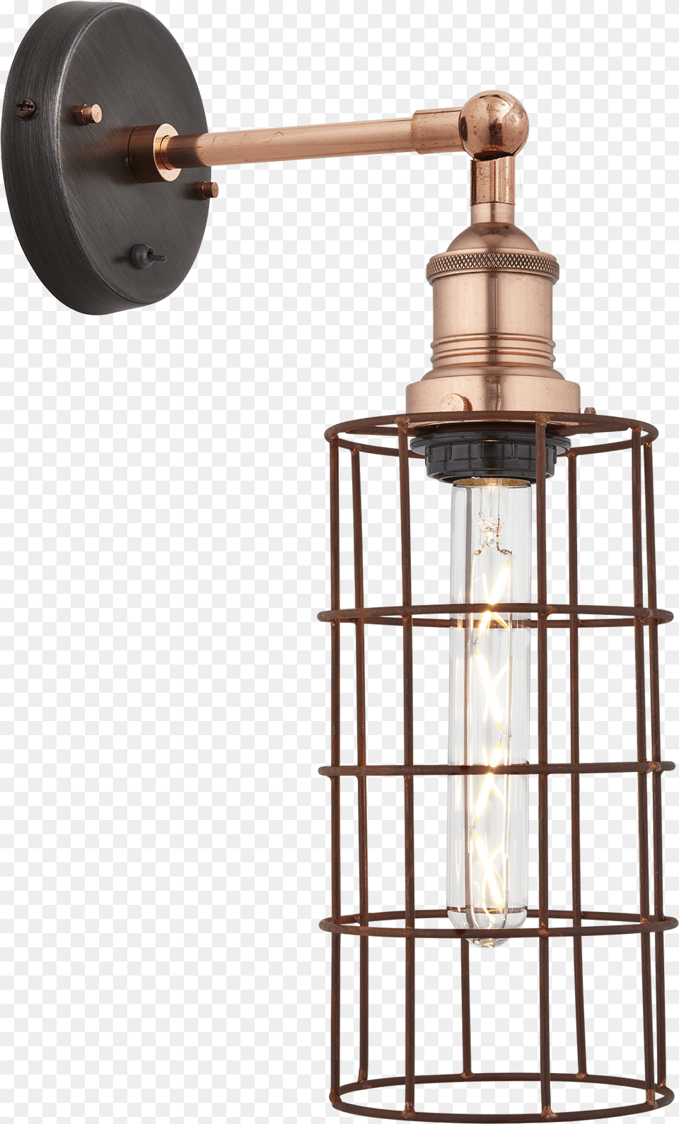 Brooklyn Rusty Cage Wall Light Sconce, Lamp, Light Fixture, Bronze Free Png Download