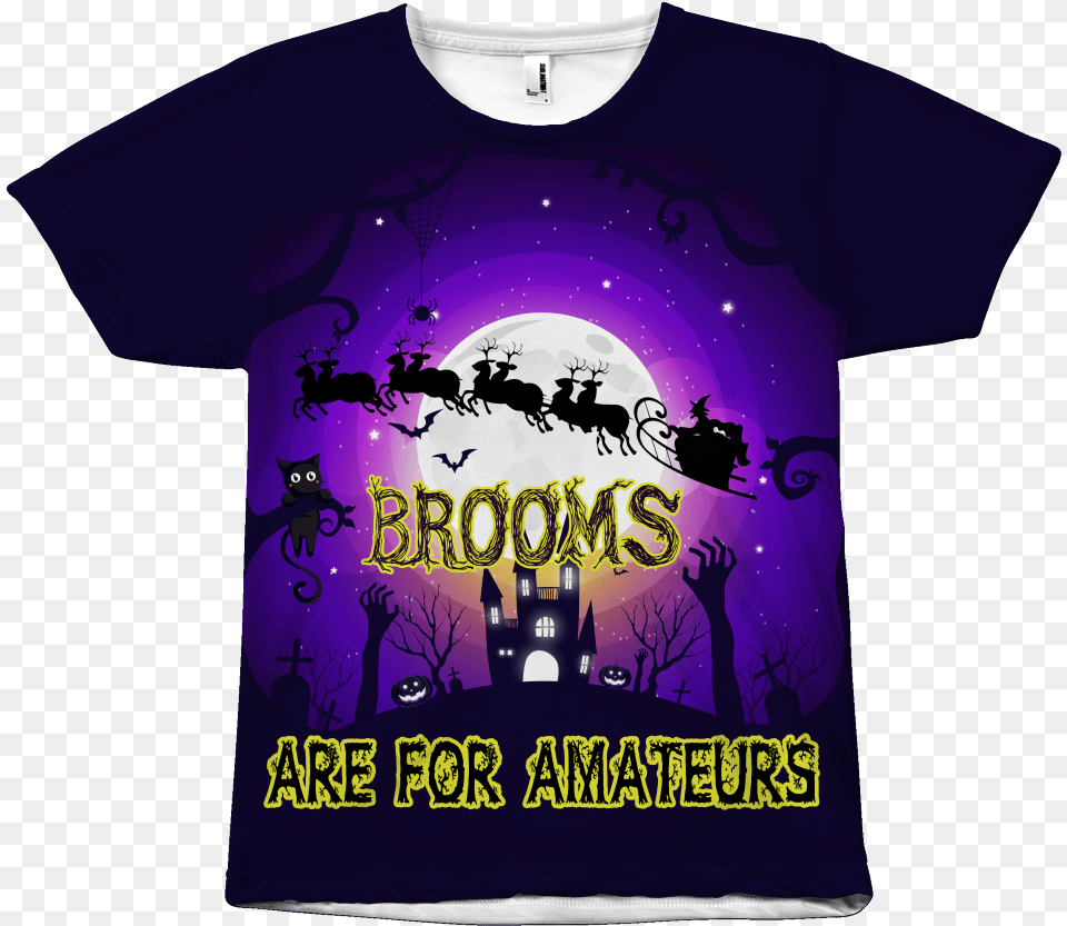 Brooms Are For Amateurs T Shirt, Clothing, T-shirt, Purple Png