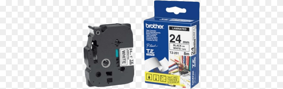 Brother P Touch Tapes 24 Mm Black On White Tape Brother P Touch Tape, Computer Hardware, Electronics, Hardware, Adapter Png Image