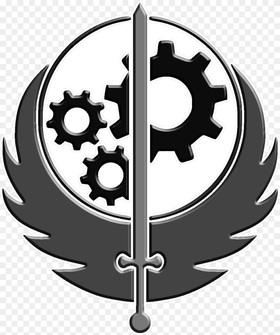 Brotherhood Of Steel Brotherhood Of Steel Logo, Machine, Emblem, Symbol Free Png Download