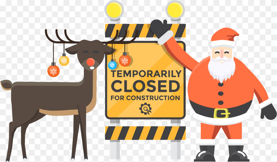 Brothers Halal Meat And Grocers Is Under Construction Santa Claus Construction, Animal, Deer, Mammal, Wildlife Free Transparent Png