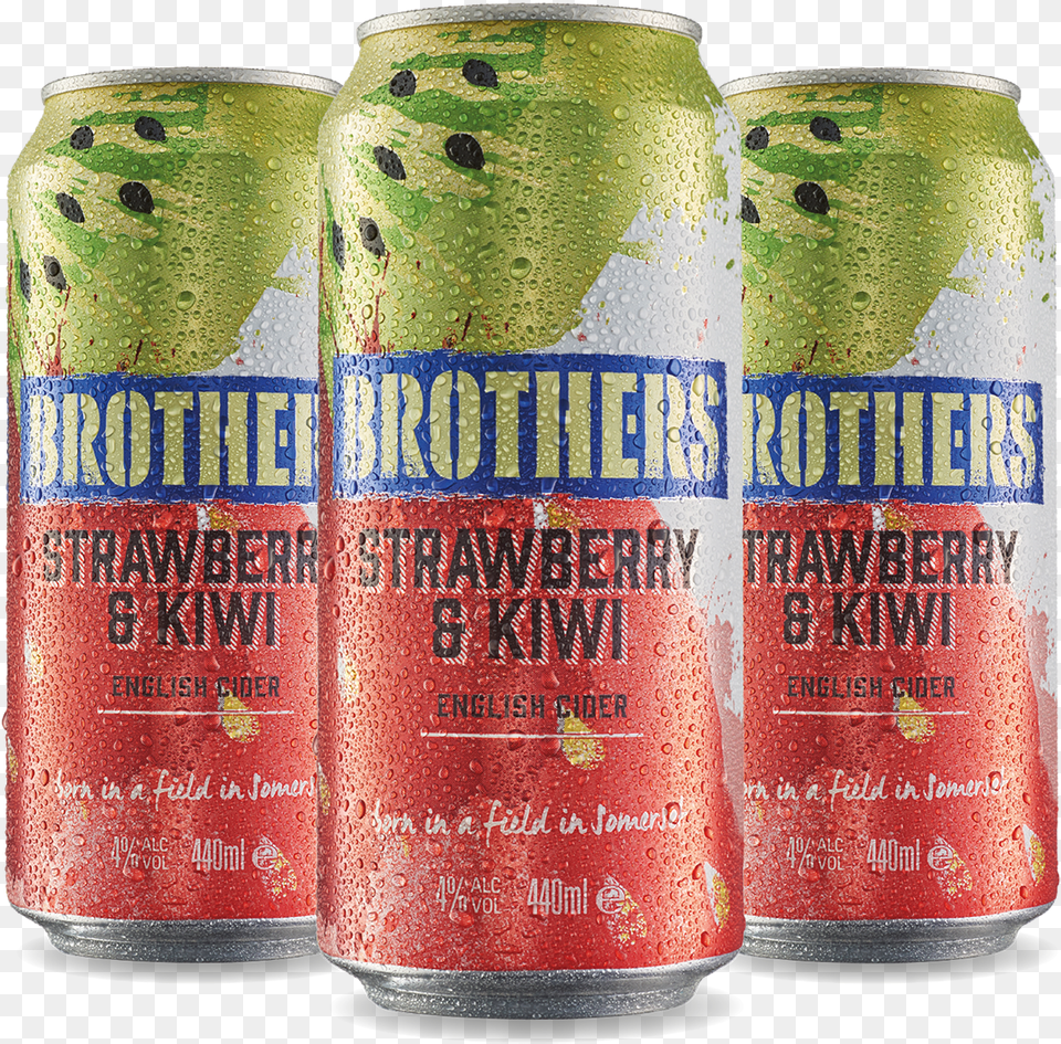 Brothers Strawberry Kiwi Cider 440ml Cans, Can, Tin, Alcohol, Beer Free Transparent Png