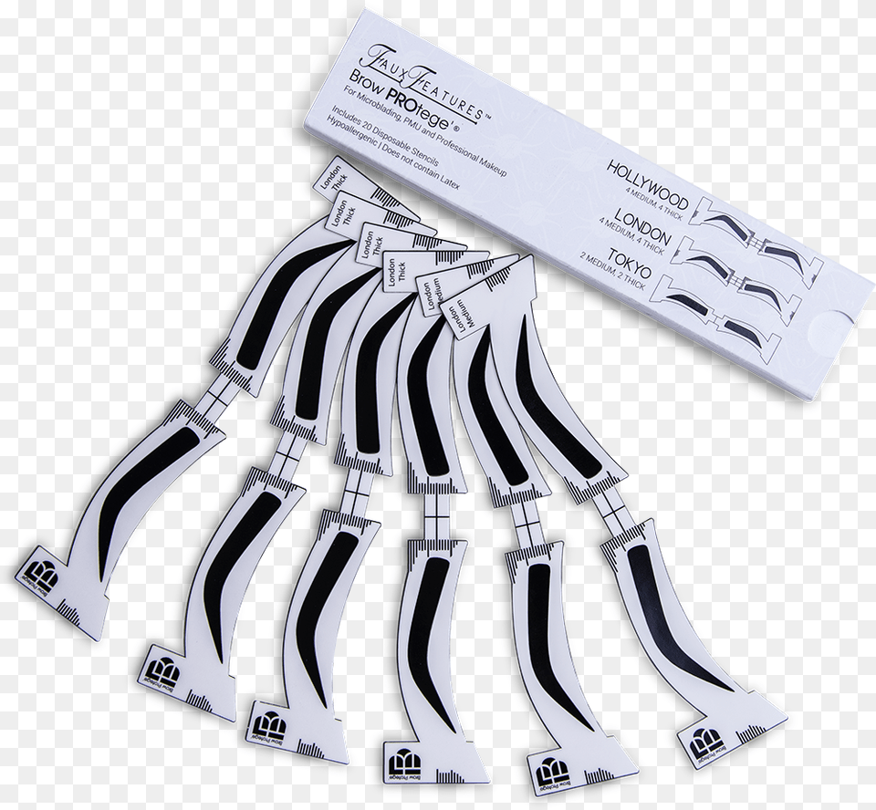 Brow Protege39 Eyebrow Stencil Set Earrings, Cutlery, Business Card, Paper, Text Png Image