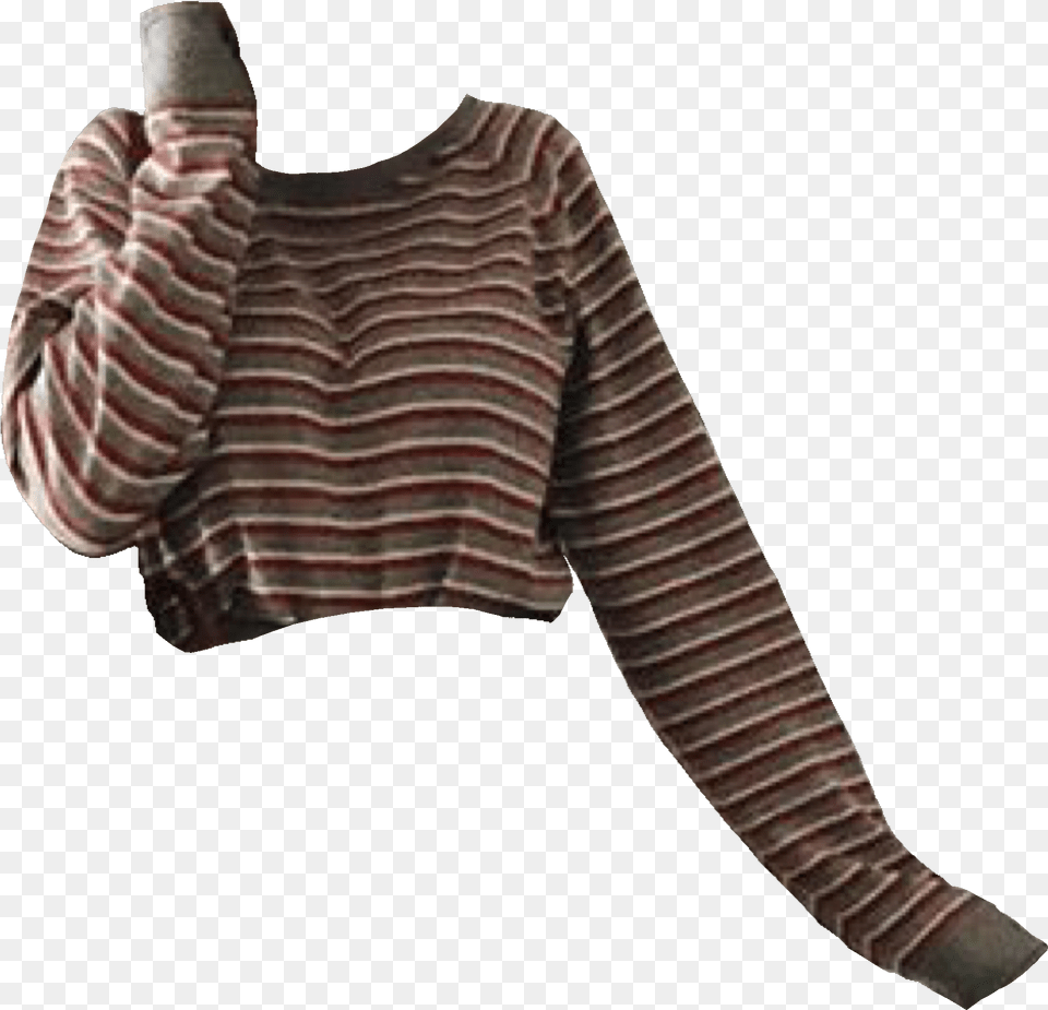 Brown Aesthetic Striped Sweater, Clothing, Long Sleeve, Sleeve, Knitwear Free Transparent Png