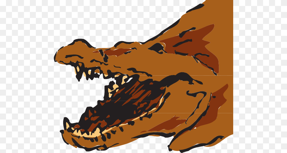 Brown Alligator With Mouth Open Clip Art For Web, Animal, Fish, Sea Life, Shark Png