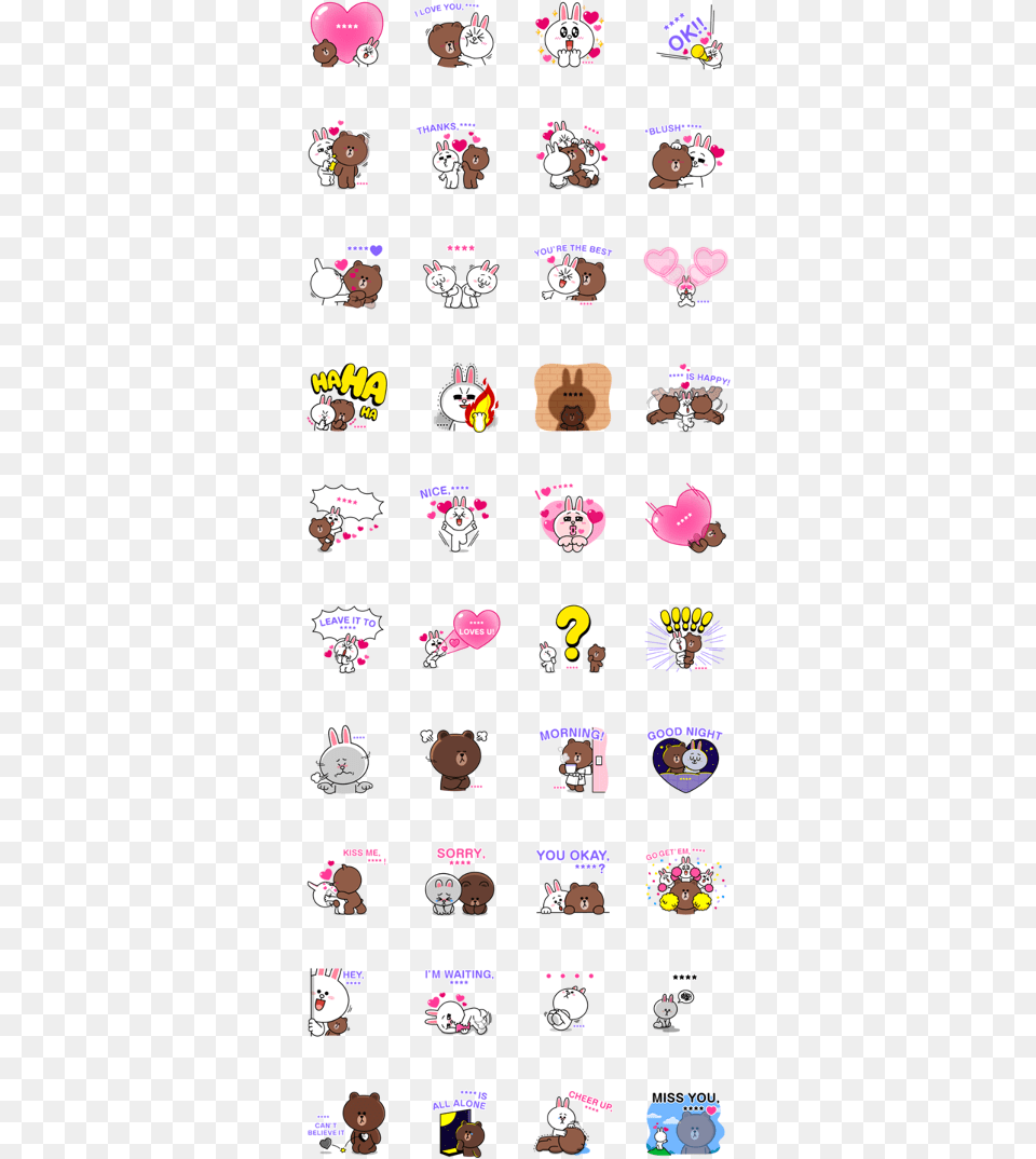 Brown Amp Cony Custom Stickers Line Sticker Gif Amp Stiker Line Cony, Person, Face, Head, Book Png Image