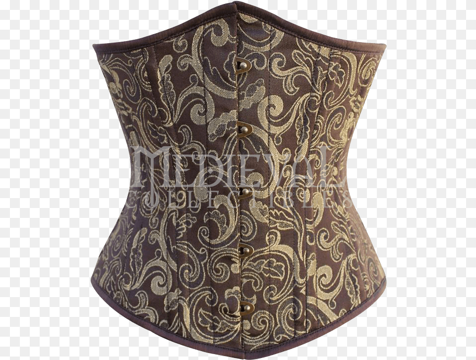 Brown And Gold Brocade Underbust Corset Waist, Clothing, Accessories, Bag, Handbag Free Transparent Png