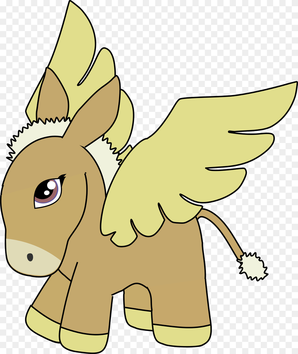 Brown And Gold Donkey Pegasus Clip Arts Flying Donkey Clipart, Animal, Fish, Sea Life, Shark Free Transparent Png