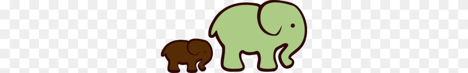 Brown And Green Elephant Mom Baby Clip Art, Animal, Mammal, Wildlife Png