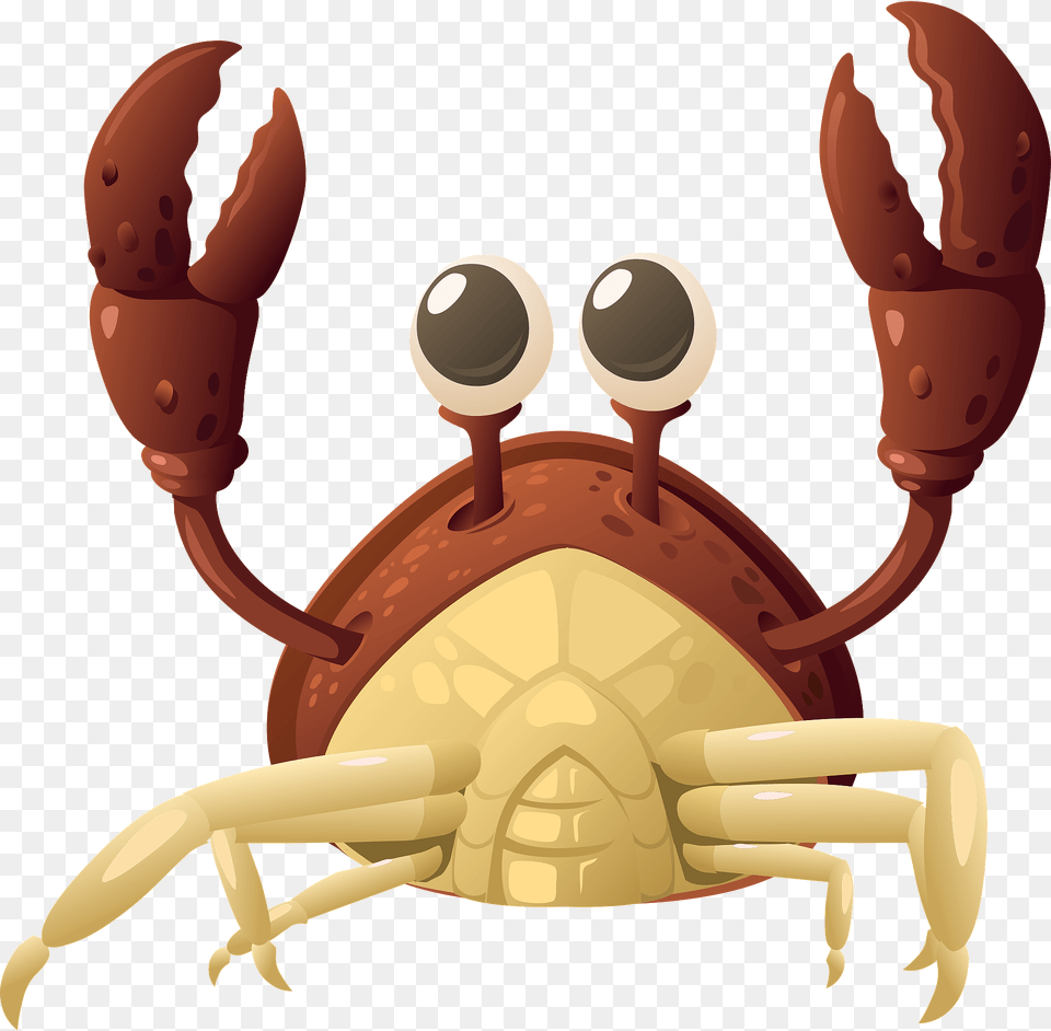 Brown And Tan Crab With Big Eyes Clipart, Food, Seafood, Animal, Sea Life Free Png