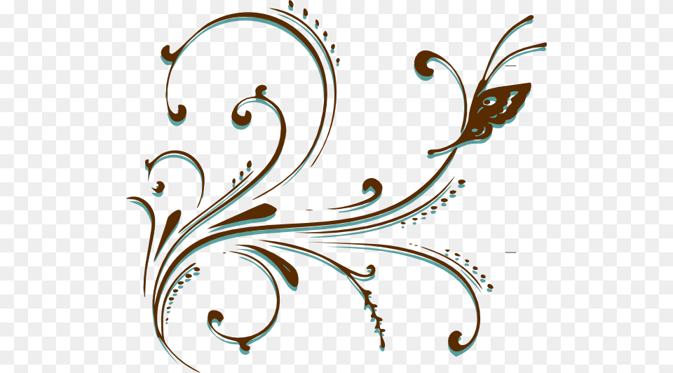 Brown Butterfly Scroll Svg Clip Arts 600 X 532 Px, Art, Floral Design, Graphics, Pattern Free Png