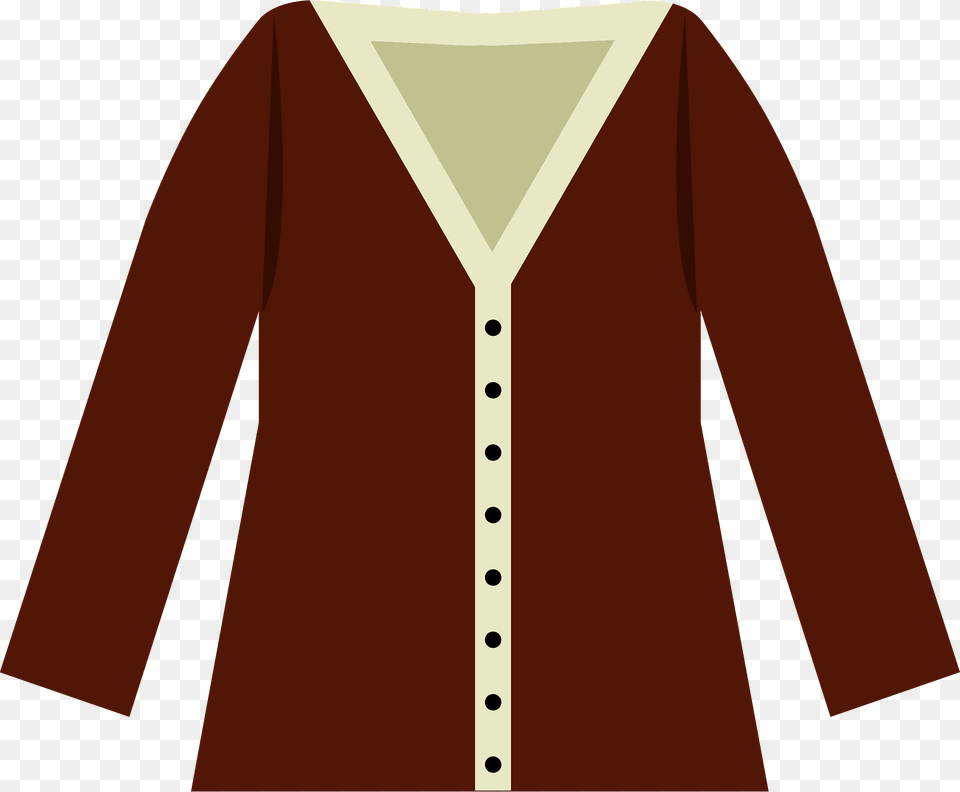 Brown Cardigan Sweater Clipart, Clothing, Knitwear, Long Sleeve, Sleeve Free Transparent Png