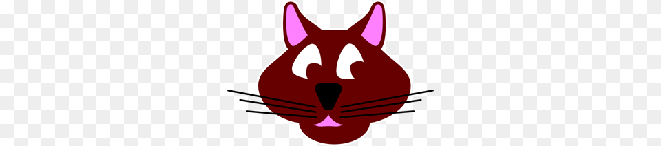 Brown Cartoon Cat Face Clip Art For Web, Maroon, Snout, Animal, Fish Free Png