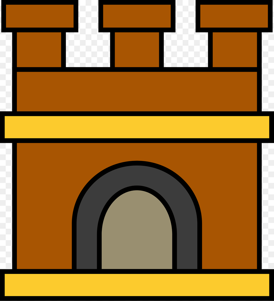 Brown Castle Keep With Yellow Trim Clipart, Arch, Architecture, Altar, Building Png
