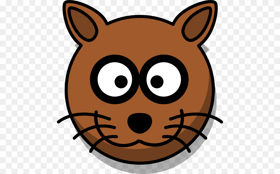 Brown Cat Head Cartoon Cartoon Cat Simple, Snout, Food Free Png Download