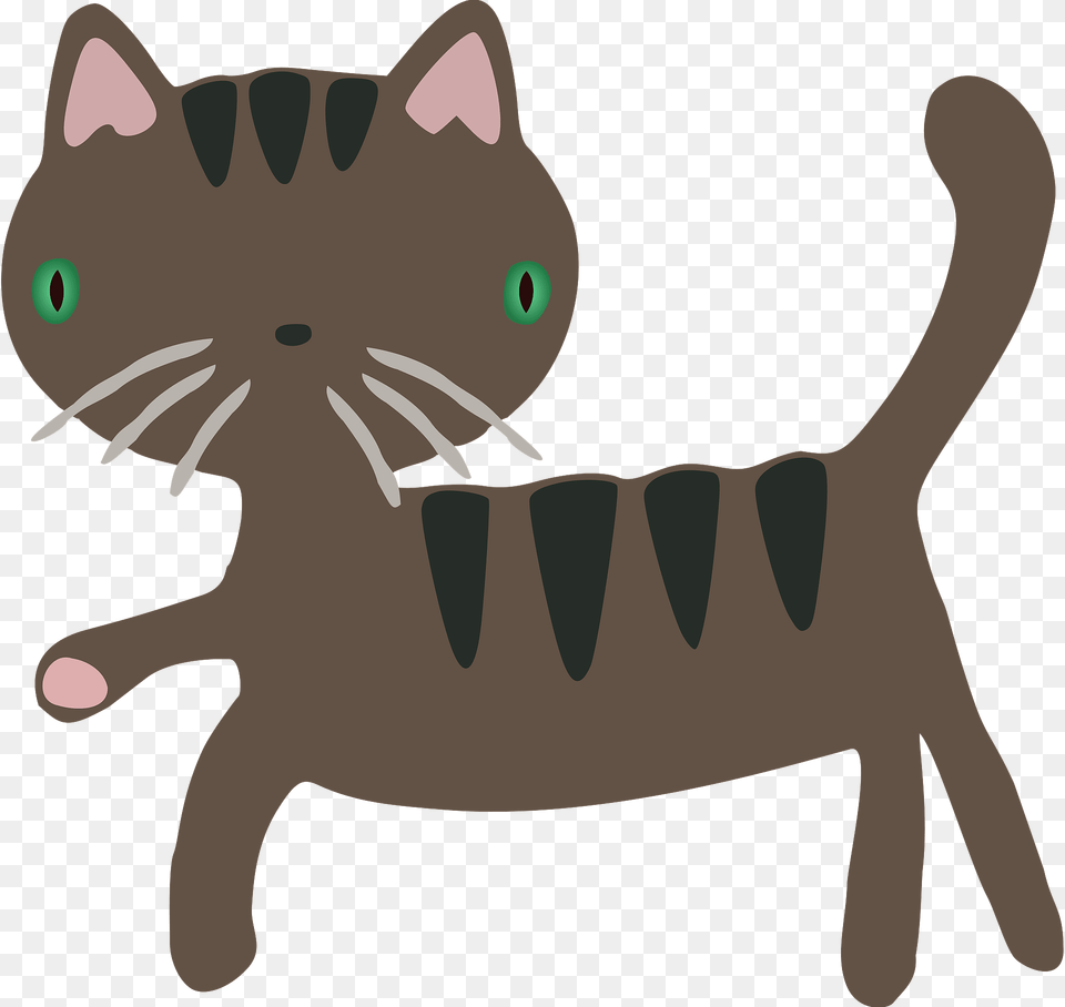 Brown Cat With Wide Face Clipart, Animal, Pet, Mammal Png Image