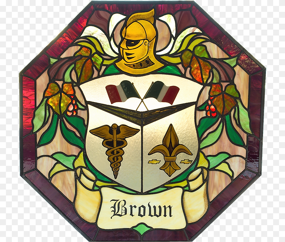 Brown Coat Of Arms Stained Glass, Art, Person, Face, Head Free Png