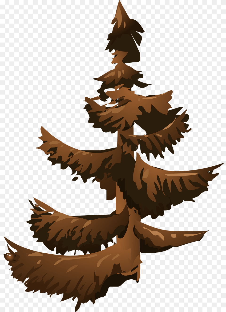 Brown Coniferous Tree Clipart, Conifer, Fir, Plant, Animal Png