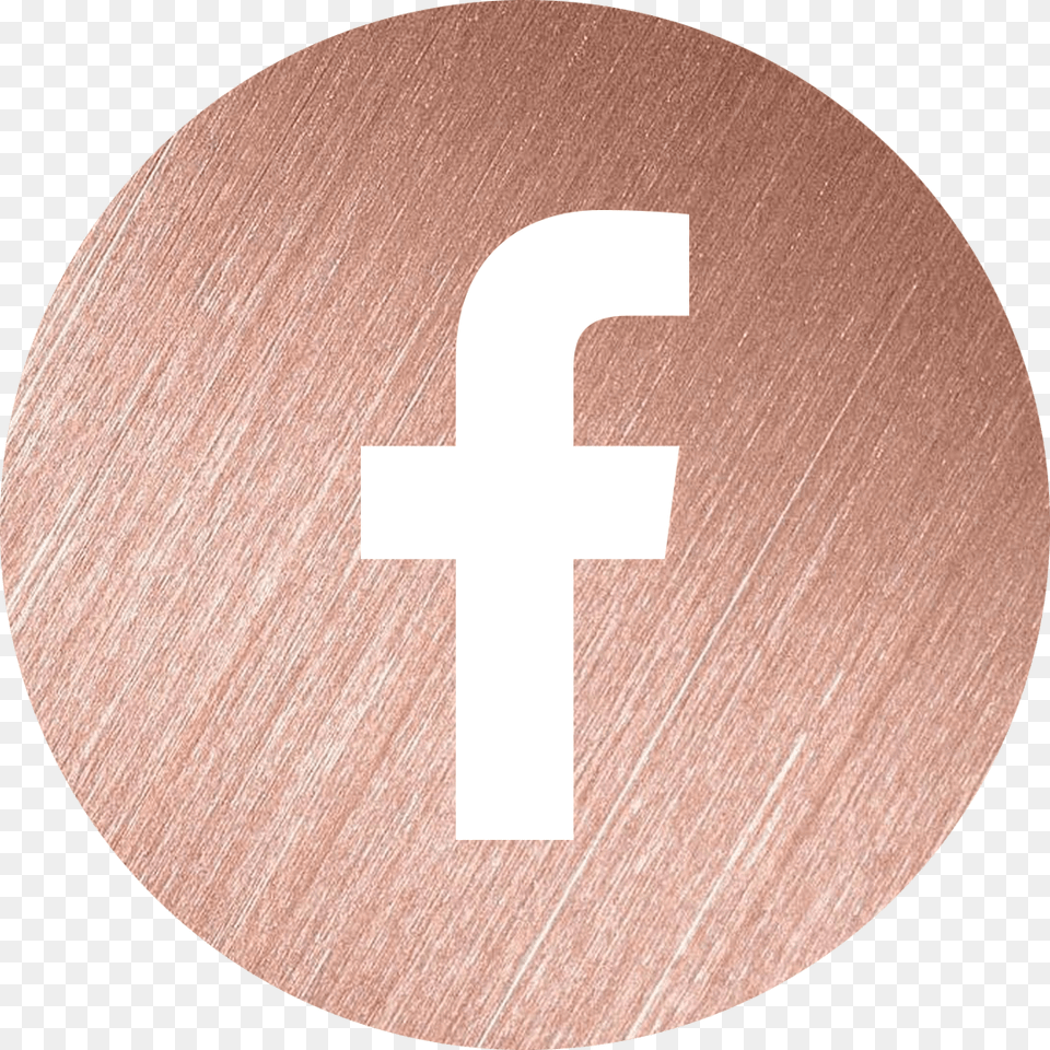 Brown Cross Rose Gold Facebook Logo, Plywood, Wood, Text Free Png Download