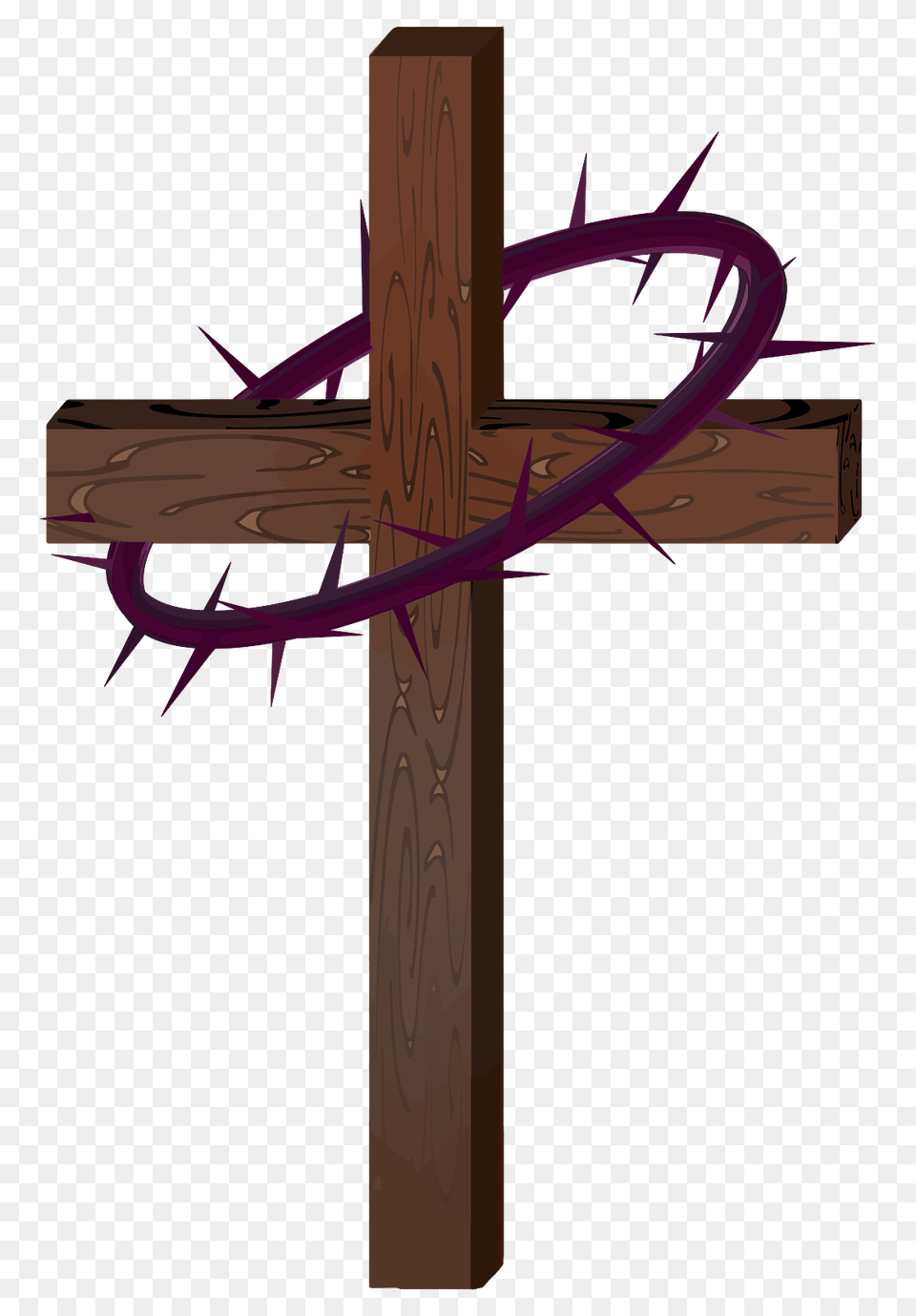 Brown Cross With Crown Of Thorns, Symbol Free Transparent Png