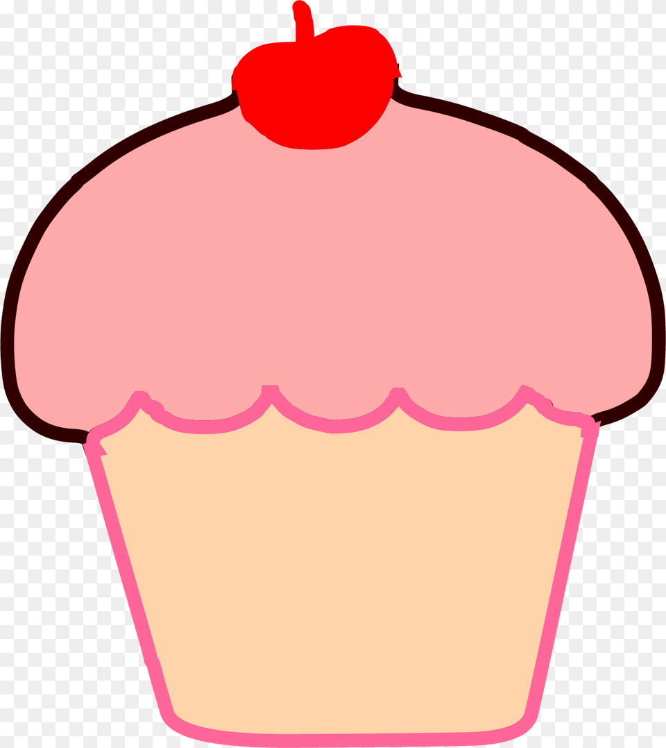 Brown Cupcake Cherry Clipart Openclipart, Cake, Cream, Dessert, Food Free Transparent Png