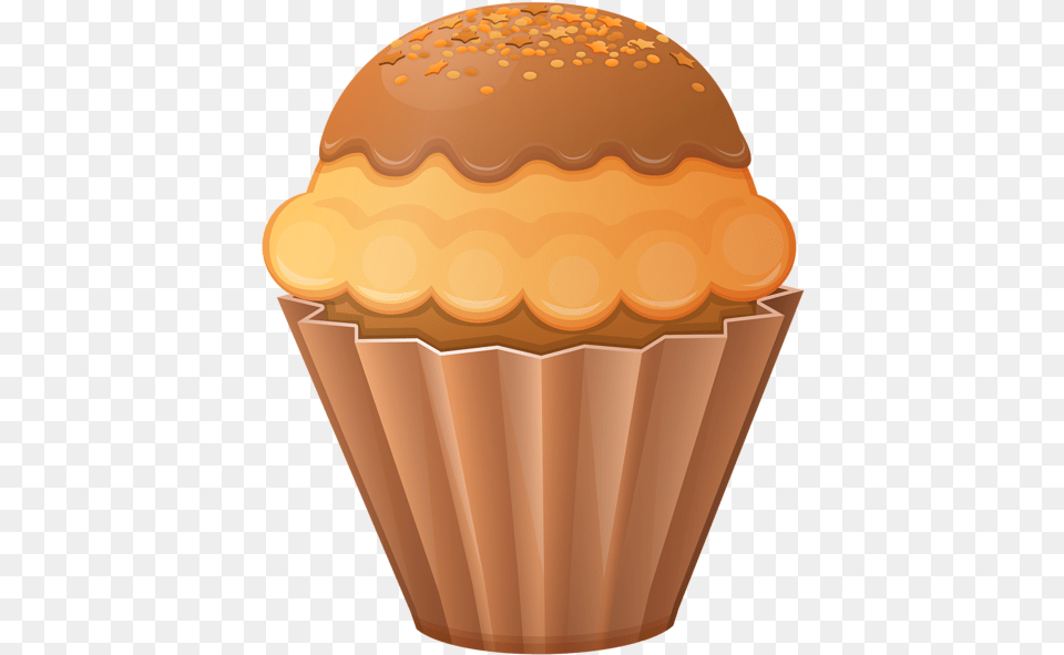 Brown Cupcake Clip Art Cupcake Clip Art Brown, Cake, Cream, Dessert, Food Free Png