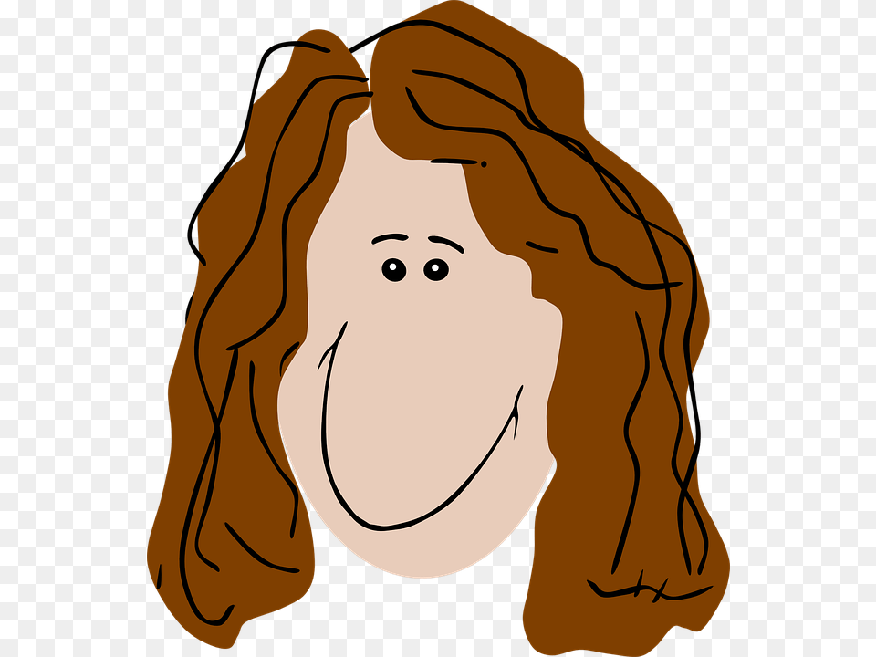 Brown Curly Hair Clipart, Person, Face, Head, Photography Free Png