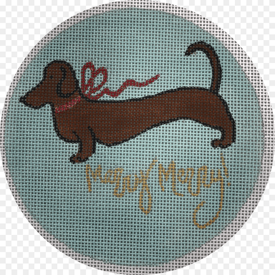 Brown Dachshund Merry Dachshund, Pattern, Embroidery, Home Decor, Stitch Free Transparent Png