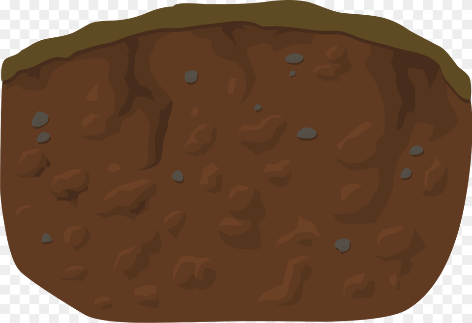 Brown Dirt Crosssection Short Curve Clipart, Rock, Food, Sweets, Person Free Png Download