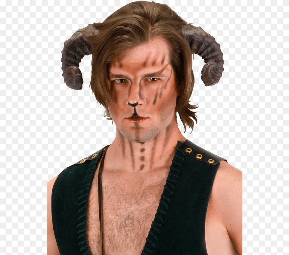 Brown Dragon Horns Satyr Horns Costume, Adult, Portrait, Photography, Person Png Image