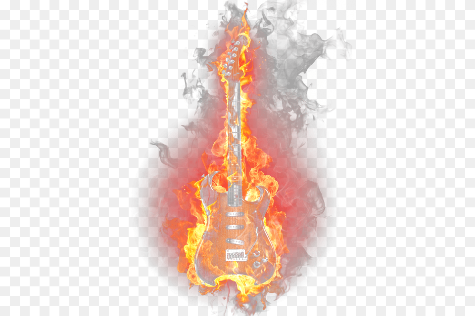 Brown Electric Guitar On Fire 30x20 Ready, Musical Instrument, Adult, Bride, Female Free Transparent Png