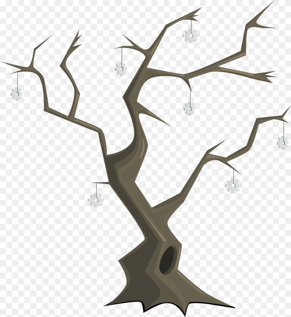 Brown Fantasy Gear Tree Clipart, Art, Vegetation, Plant, Painting Png