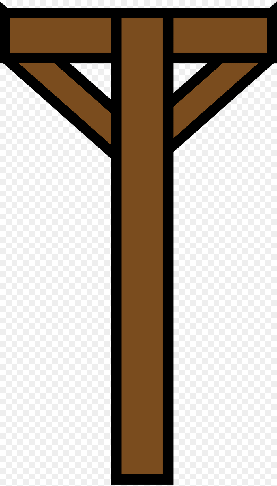 Brown Gallows Clipart, Utility Pole, Cross, Symbol Png Image