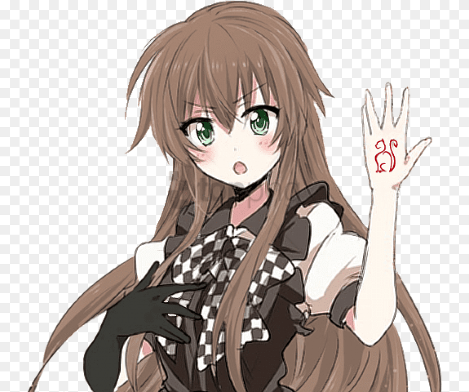 Brown Hair 167 Cm A Fake Arm Anime Girl With Brown Hair And Green Eyes, Publication, Book, Comics, Adult Png Image