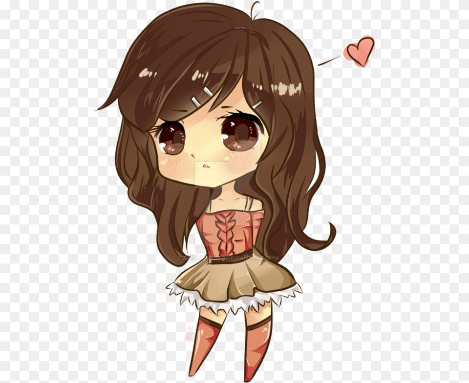 Brown Hair Chibi Girl, Book, Comics, Publication, Baby Png