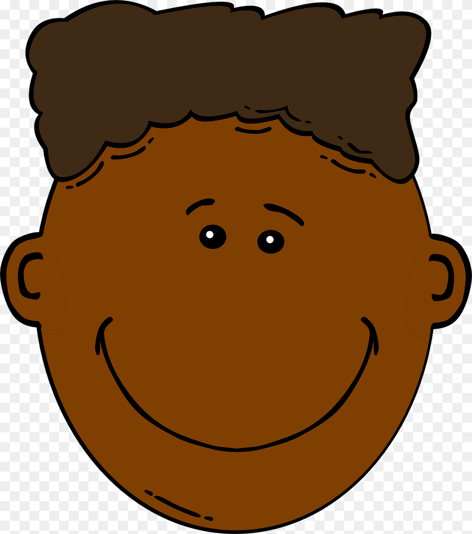 Brown Hair Clipart Boy Head Black Boy Face Clipart, Baby, Person, Food, Produce Free Png Download