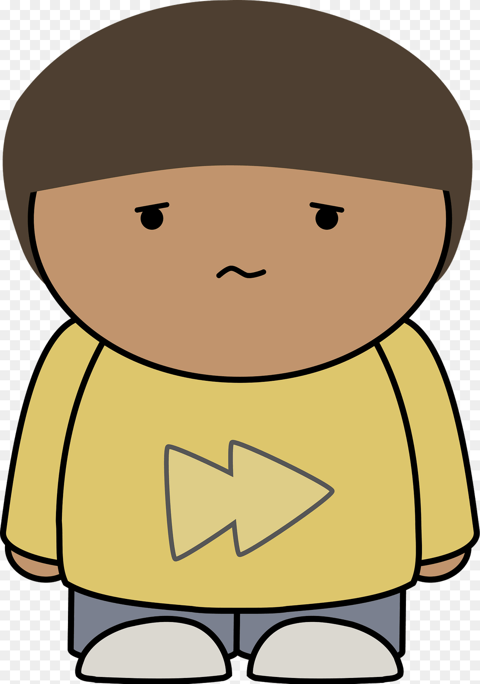 Brown Haired Boy In A Yellow Shirt Sad Face Front Clipart, Baby, Person Free Transparent Png