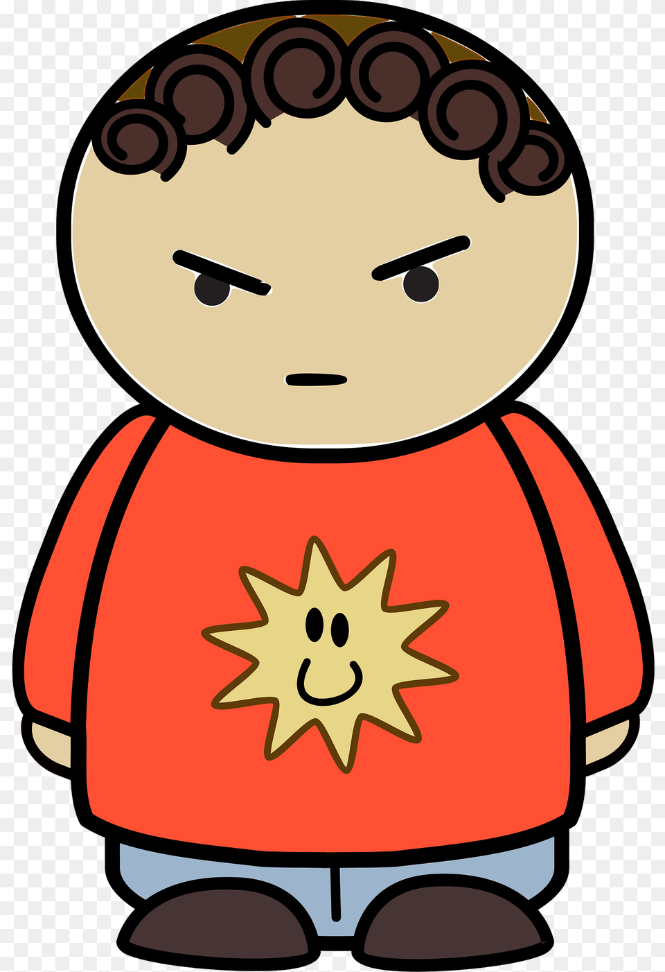 Brown Haired Boy In An Orange Shirt Mad Face Front Clipart, Dynamite, Weapon Free Transparent Png
