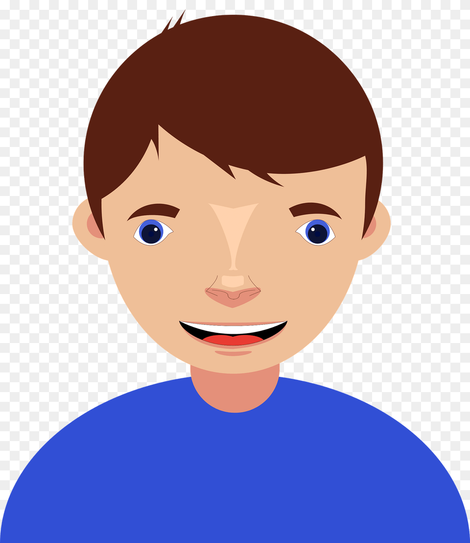 Brown Haired Boy With A Blue Shirt Clipart, Face, Head, Person, Photography Free Png Download