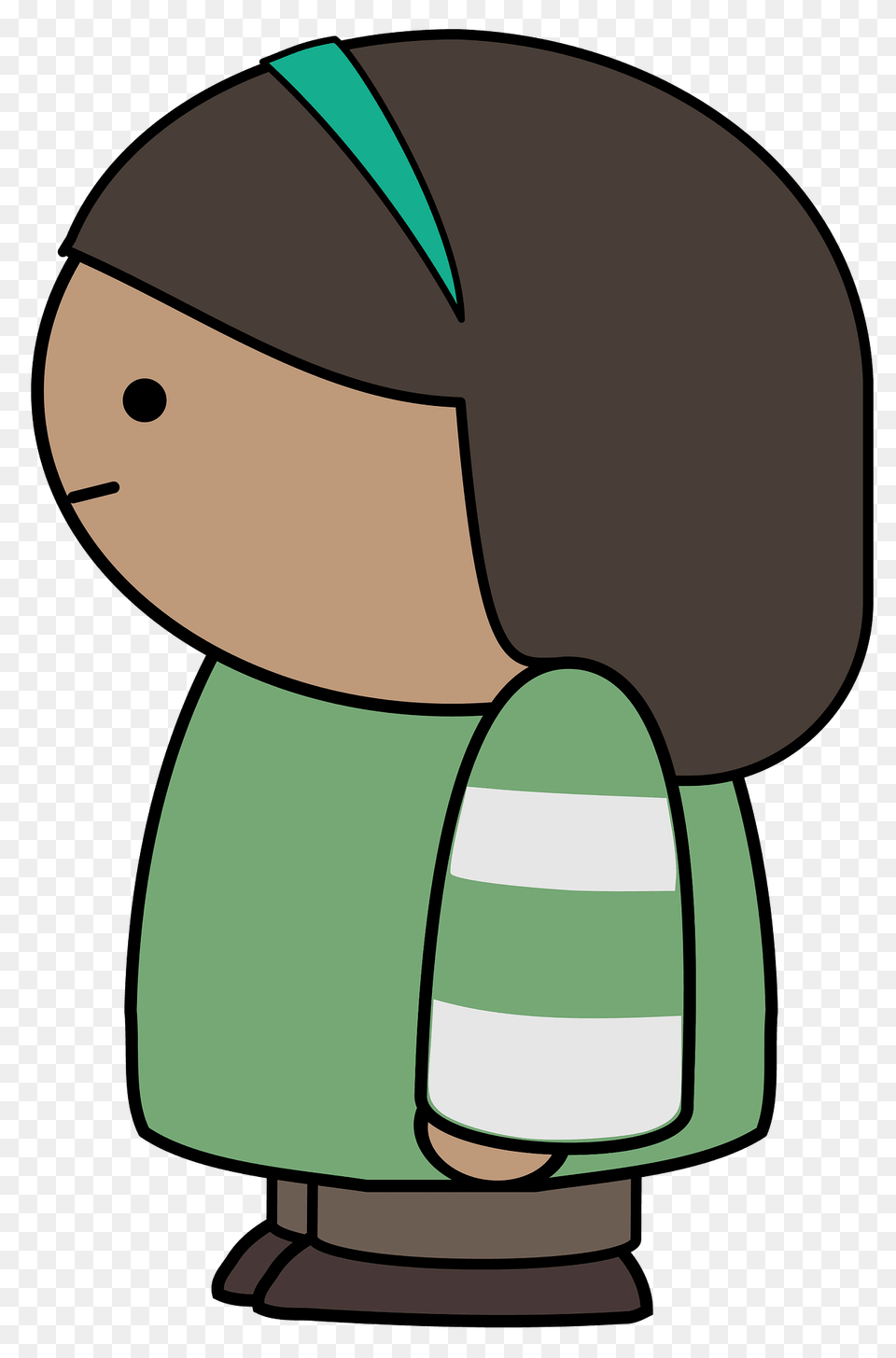 Brown Haired Girl In A Green Shirt Happy Face To The Side Clipart, Baby, Person Free Png