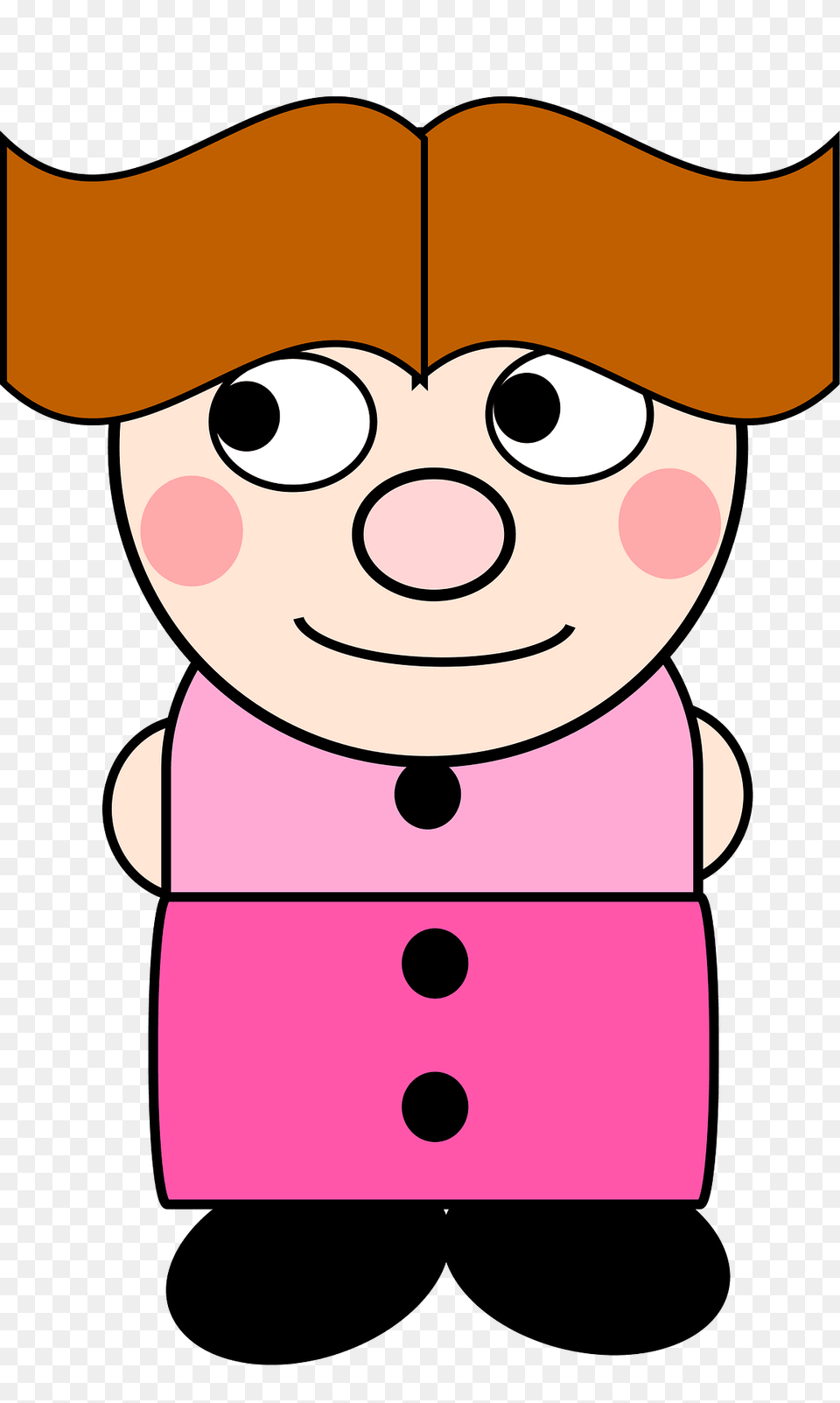 Brown Haired Girl In A Pink Dress Clipart, Baby, Person, Cartoon, Face Free Transparent Png