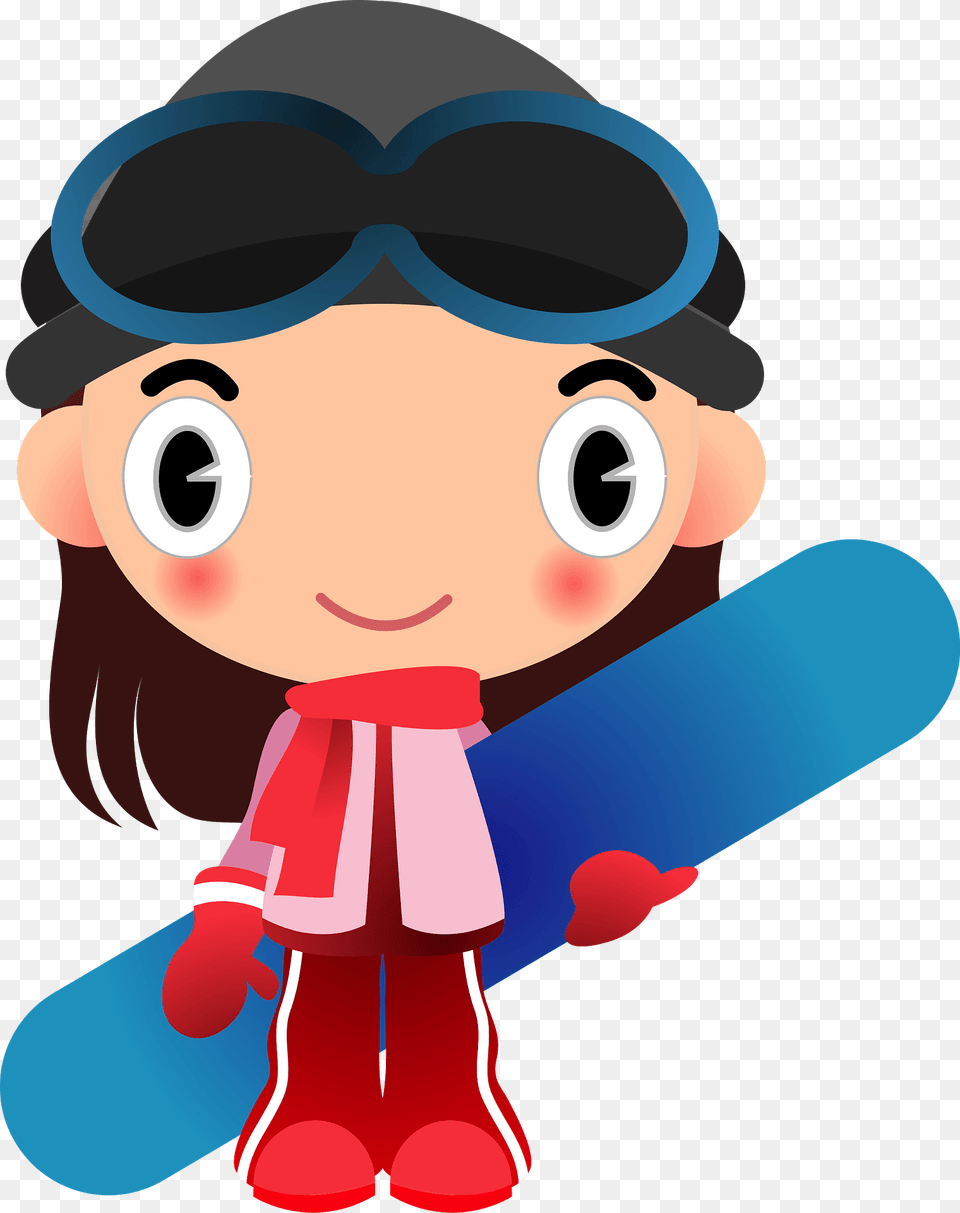 Brown Haired Girl With A Snowboard Clipart, Baby, Person, Face, Head Free Png
