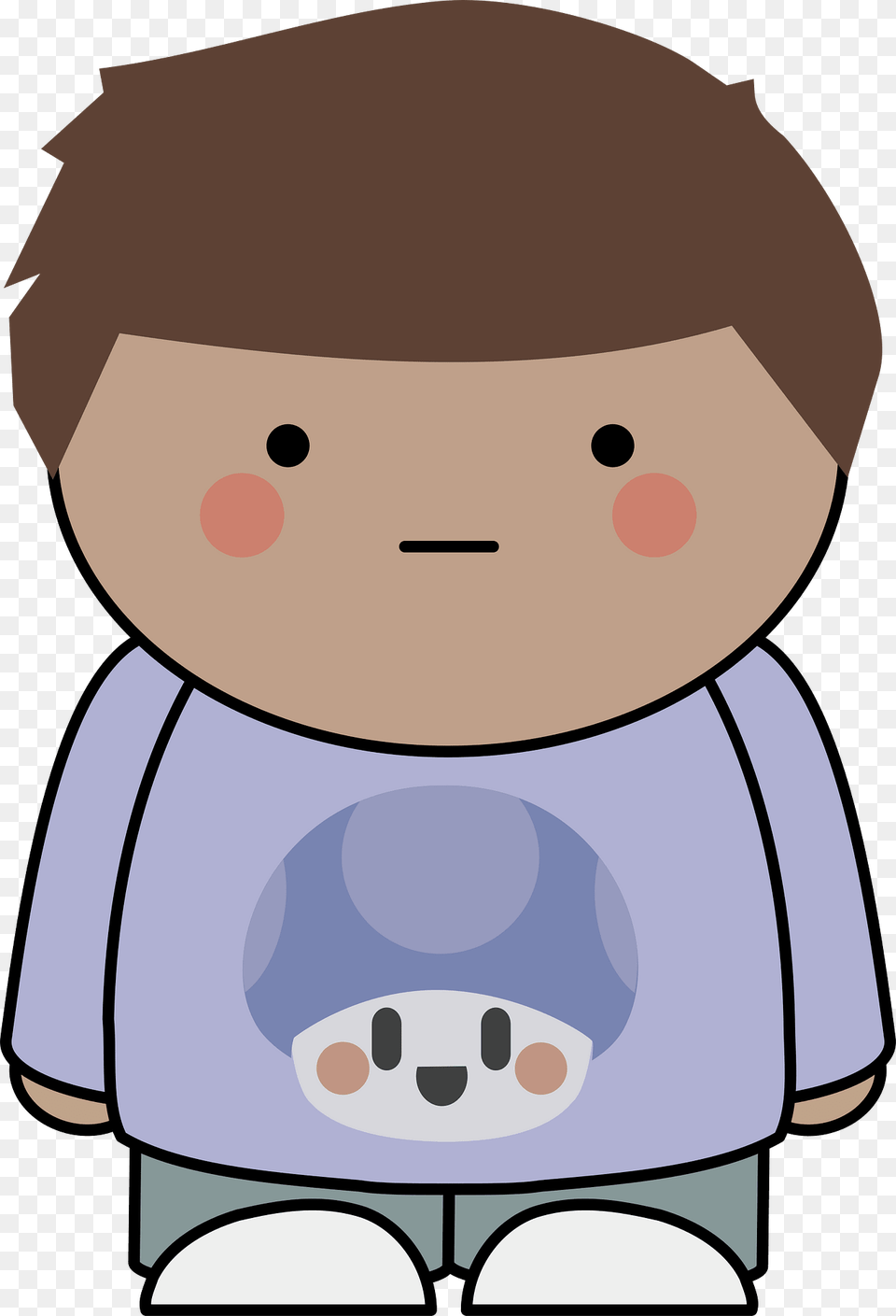 Brown Haired Neutral Boy Clipart, Nature, Outdoors, Snow, Snowman Png Image