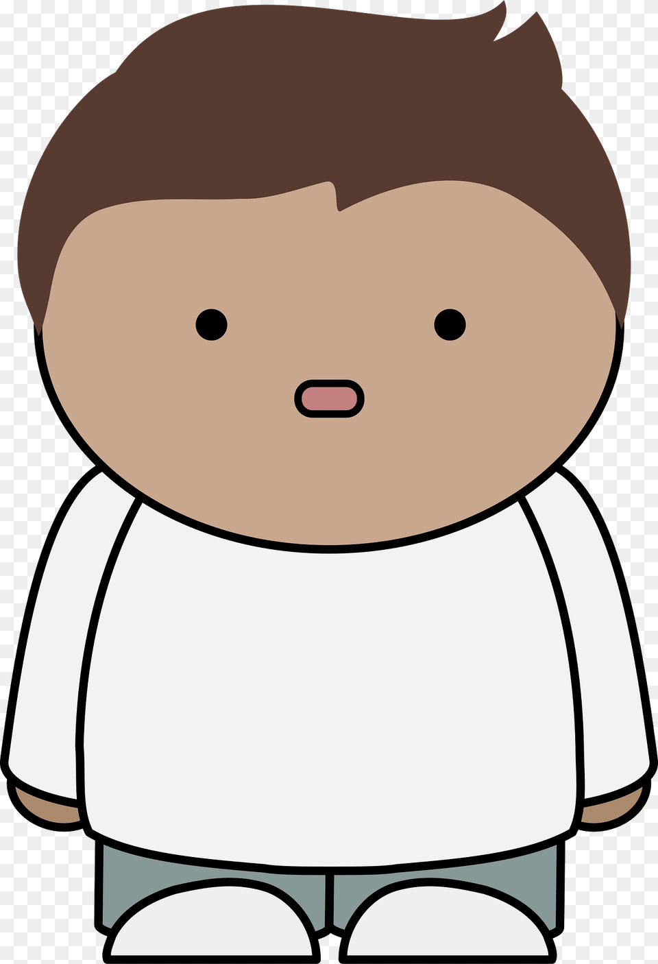 Brown Haired Neutral Boy Clipart, Baby, Person, Cartoon, Toy Png Image