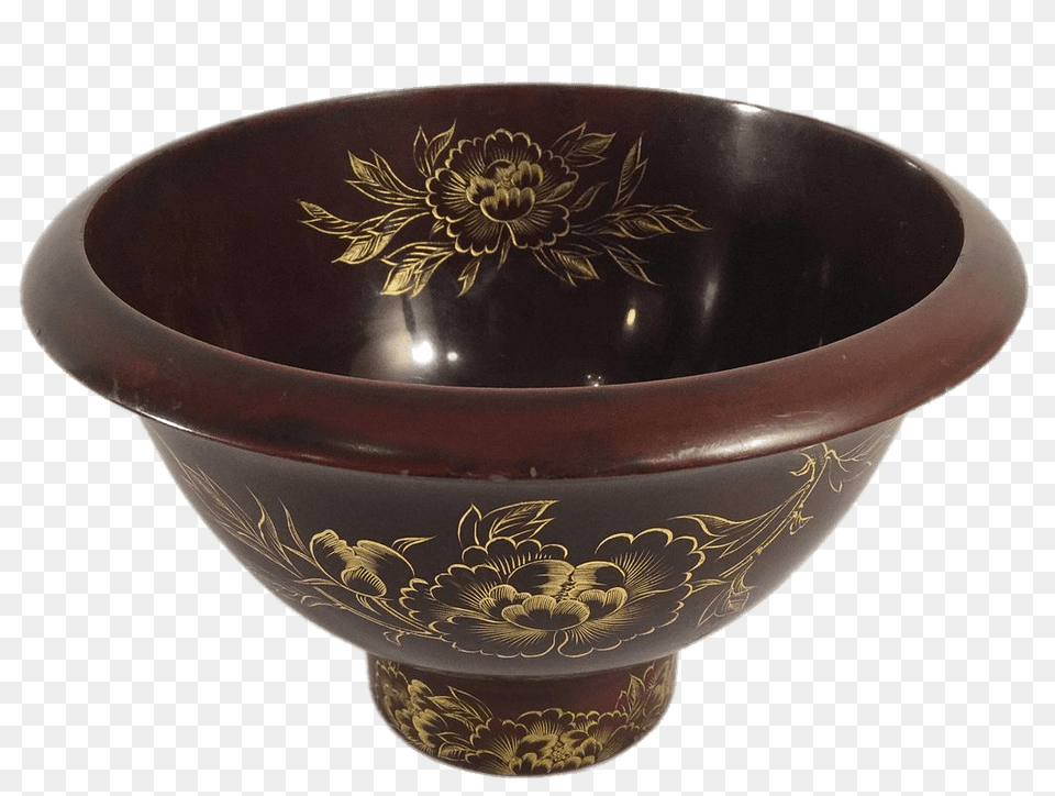 Brown Lacquerware Bowl, Soup Bowl, Pottery, Beverage, Coffee Png Image