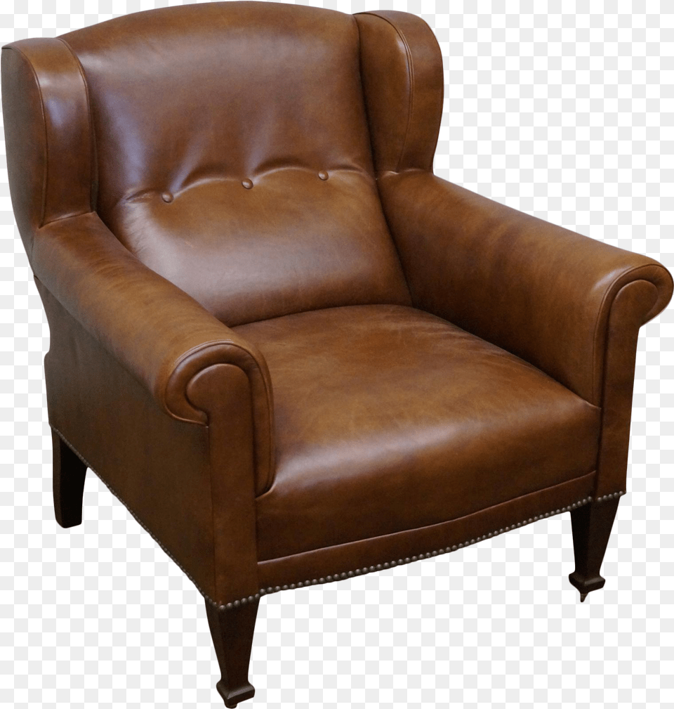 Brown Leather Tufted Chair Franklin Brown Tufted Leather, Armchair, Furniture Free Png Download