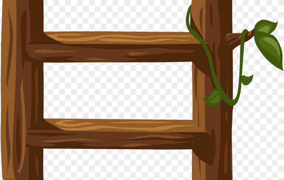 Brown Log Ladder Clipart, Wood, Green, Leaf, Plant Png