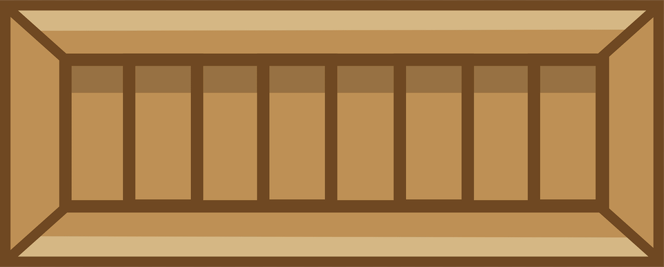 Brown Long Crate Clipart, Railing Png