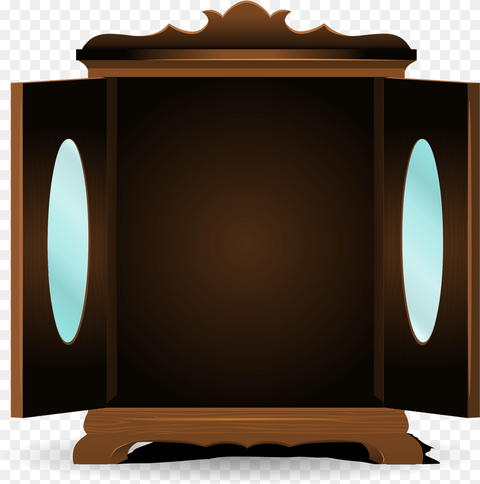 Brown Open Doors Cabinet Clipart, Lighting, Lamp, Electronics, Screen Free Png Download